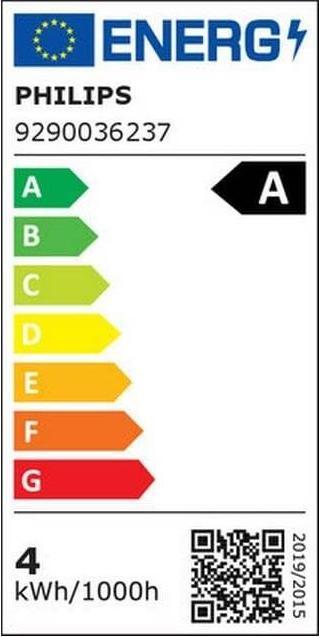 Label énergétique Philips LED Classic (E27, 4 W, 840 lm, 1 x, A)