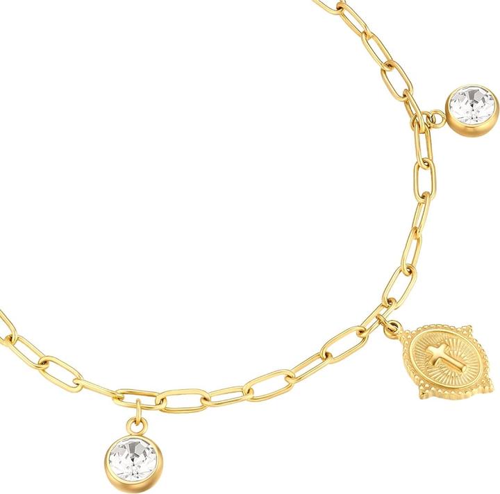 Image du produit Eastside Damen Armband Kreuz - 37560 (22 cm, Acier inoxydable plaqué or jaune 14 carats)