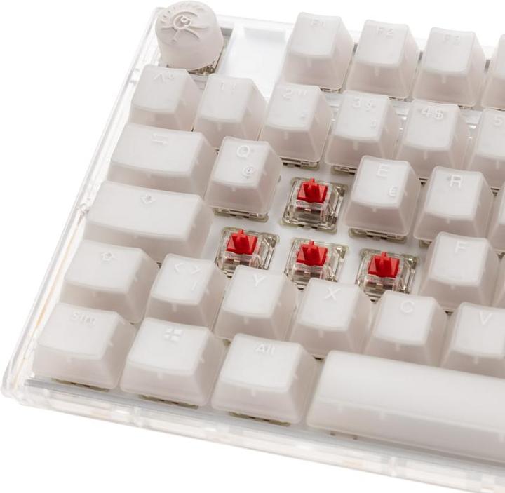 Actual product image Ducky One 3 Aura White TKL Gaming Keyboard, RGB LED - MX-Red (DE, Cable)