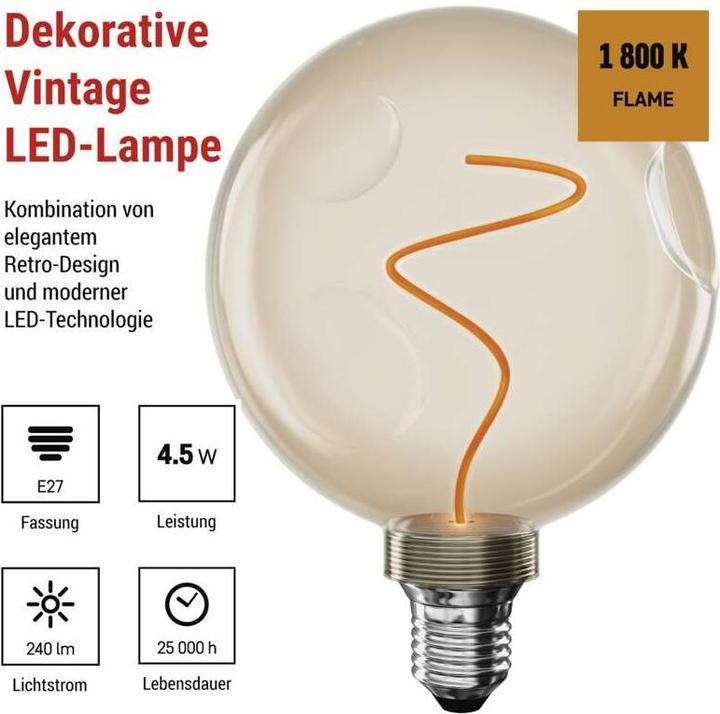 Produktbild Emos LED Lampe DECO CG125A / E27 / 4,5 W (24 W) / 240 lm / flame (E27, 240 lm, 1x)