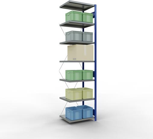 Produktbild Schulte Lagertechnik Stecksystem Anbauregal MULTIplus250 mit Kreuzstrebe