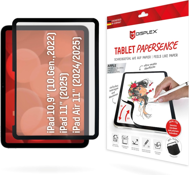 Produktbild Displex Tablet Papersense, iPad Paper Feeling Schutzfolie (1 Stück, iPad 2022 (10. Gen), iPad Air 11 2024 (M2))