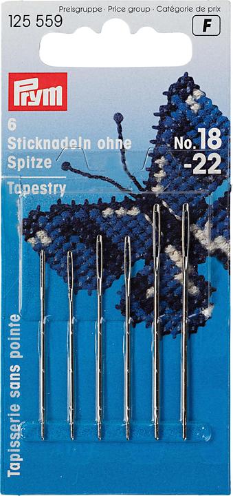 Image du produit Prym Aiguille à broder n°22, sans pointe, 6 pièces