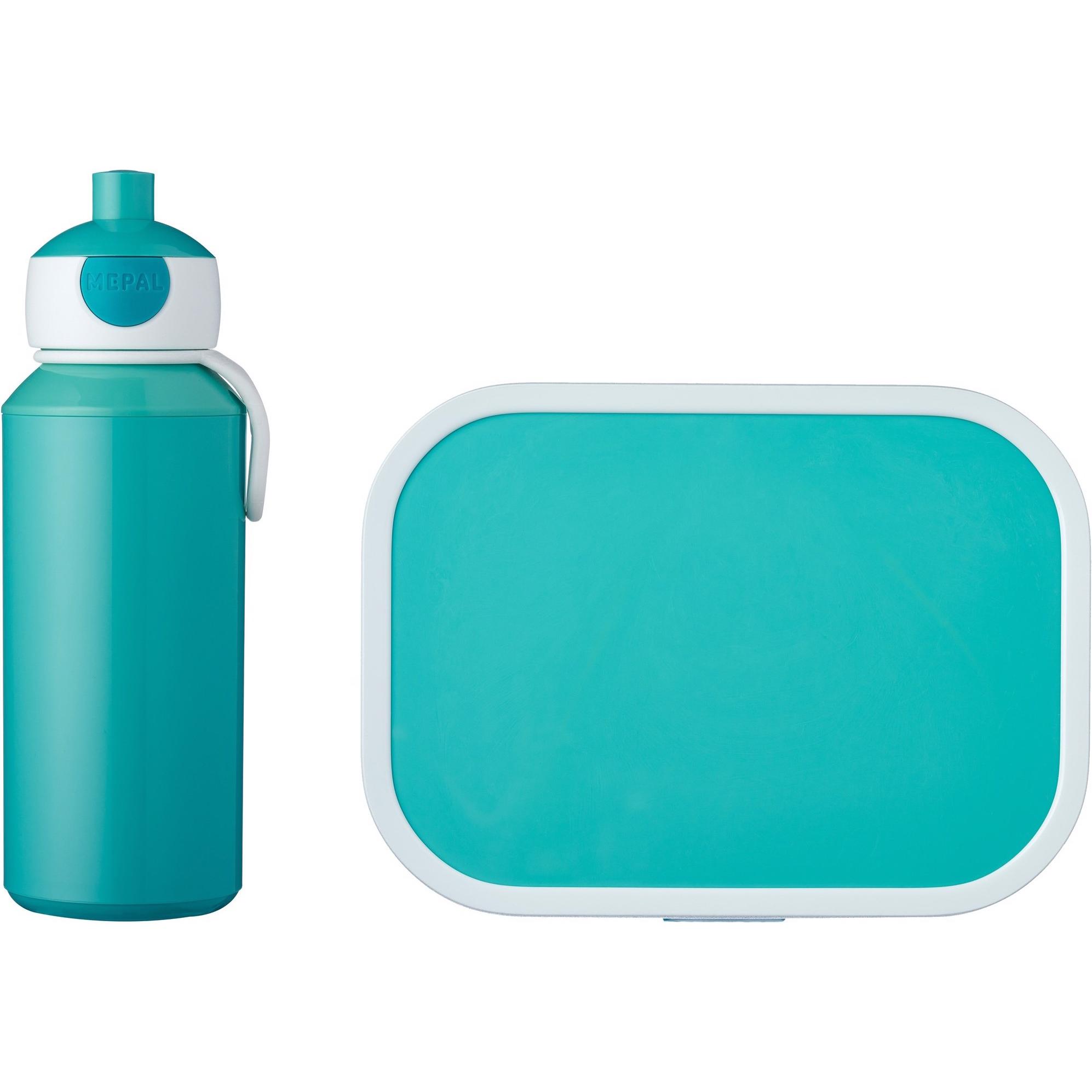 Mepal Pausenset Campus (Trinkflasche Pop-up und Brotdose) türkis, Lunchbox, Türkis