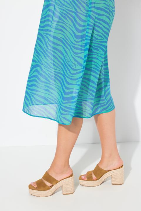 Actual product image Ulla Popken Summertime Zebra Print Cap Sleeve Dress (62)