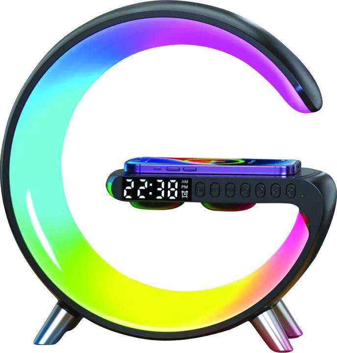 Produktbild Shenzhen 5-in-1 kabellose Ladestation mit Wecker und LED-Licht (9 W)