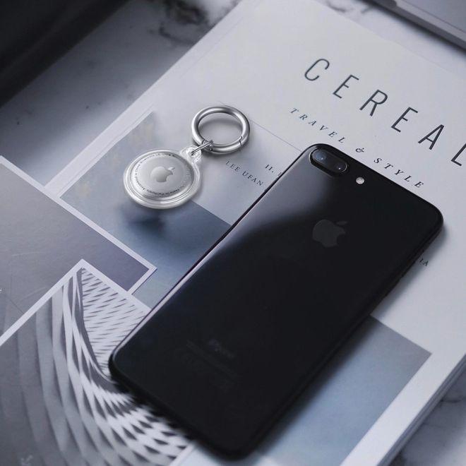 Actual product image MU Style AirTag Soft TPU Plastic Case with Keychain