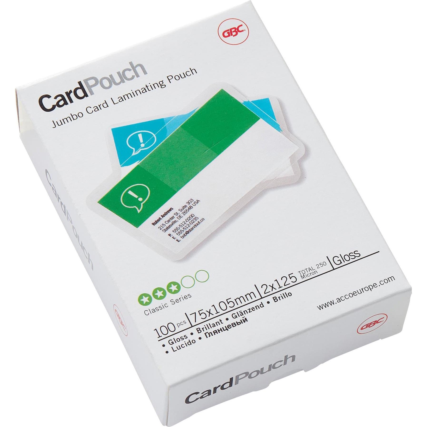 GBC, Laminierfolie, CARD POUCH - Heisslaminier-Folientaschen (A7, 100 Stück, 125 µm)