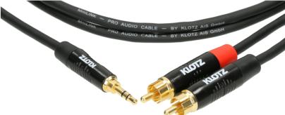 Actual product image Klotz Cable jack 3.5 mm - RCA (Cinch) x2 1.5 m black (1.50 m)