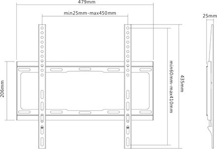 Actual product image Sunne 32-55-EF - Mounting kit (wall mounting) - for TV - steel - black - screen (Wall, 40 kg, 32" - 55")