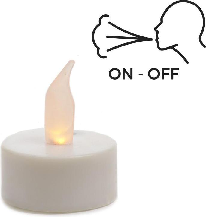 Lumineo Led candle blowing function on-off ø3,7cm