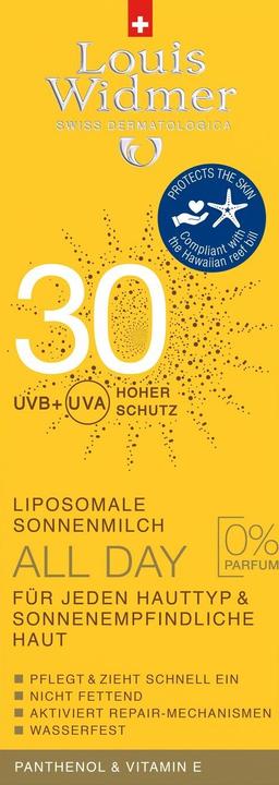 Actual product image Louis Widmer All Day (Suntan cream, SPF 30, 200 ml, 255 g)