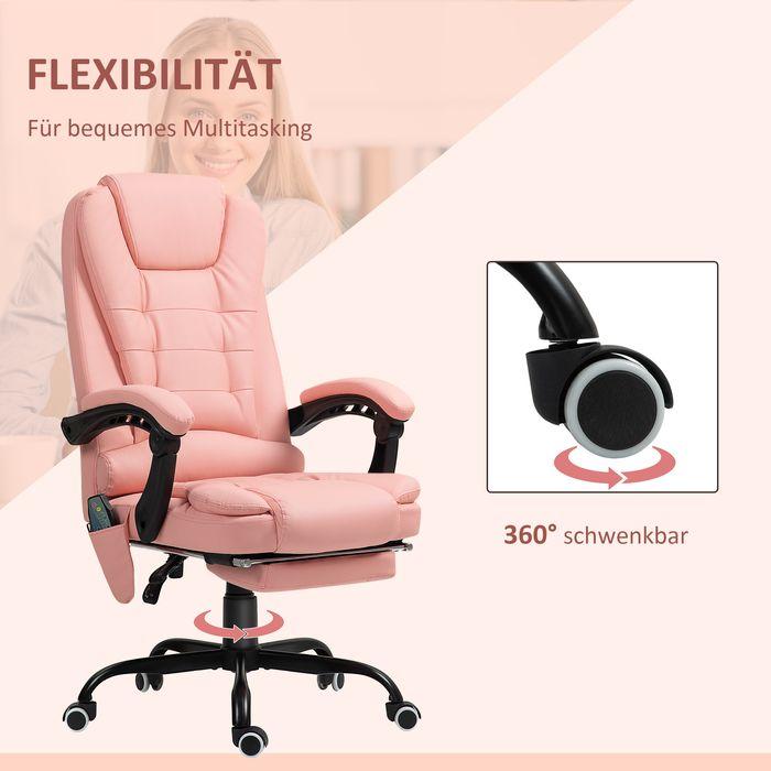 Image du produit Swisshandel24 Bürostuhl mit 7 Punkt Massage, ergonomischer Gaming Sessel mit Liegefunktion (46 - 56 cm)