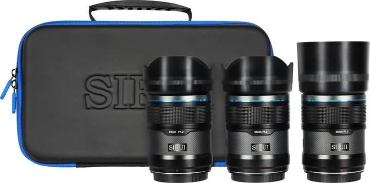 Actual product image Sirui Sniper Set AS-3S-ZB 23mm, 33mm & 56mm F1.2 APSC Auto-Focus Lens Kit (Nikon Z-Mount, Black, Carbon Fi (Nikon Z, APS-C / DX)