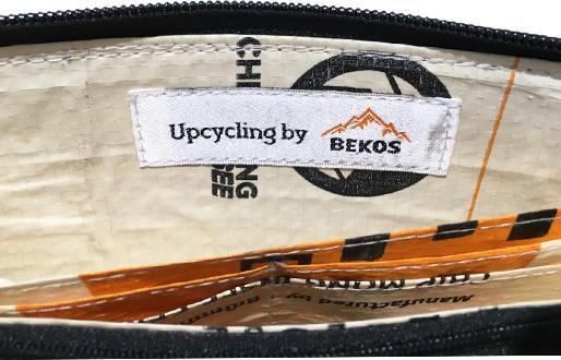 Image du produit Bekos Upcycling - Portefeuille zippé en sacs de ciment recyclés Camel
