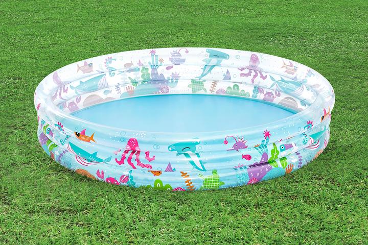 Actual product image Bestway Triple Ring Deep Dive Inflatable Kiddie Pool 1.83 m x 33 cm