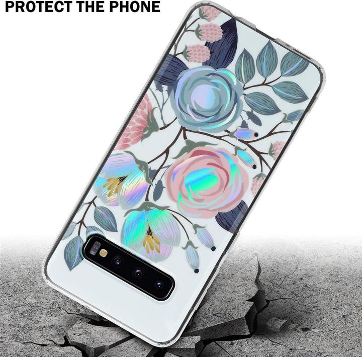 Actual product image Cadorabo IMD TPU Colorful Flowers & Leaves Cover (Samsung Galaxy S10)