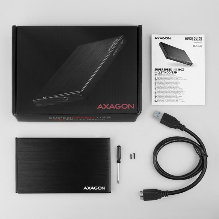 Productafbeelding Axagon EE25-XA6 - HDD / SSD behuizing - 2,5 Inch - SATA - Serial ATA II - Serial ATA III (2.5")