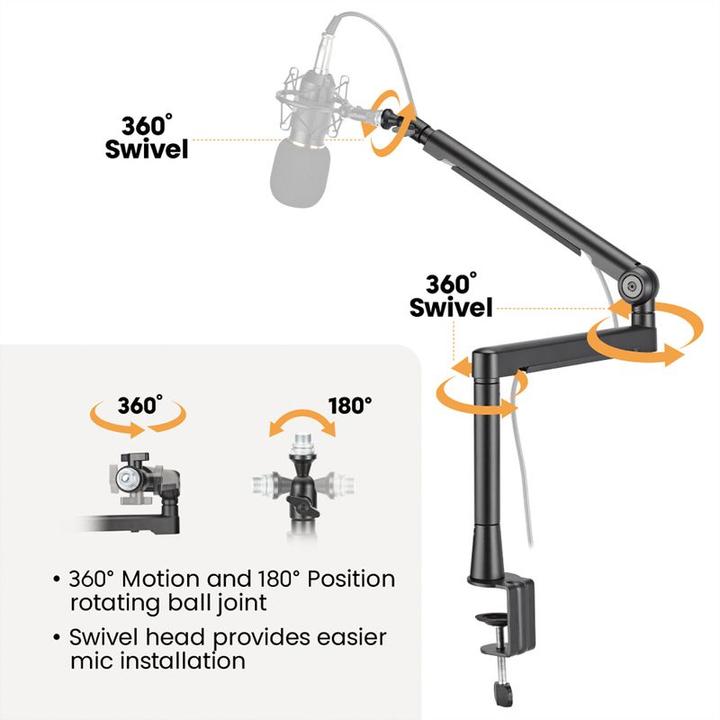 Produktbild Roline Prof. Studio-Mikrofonarm Aluminium