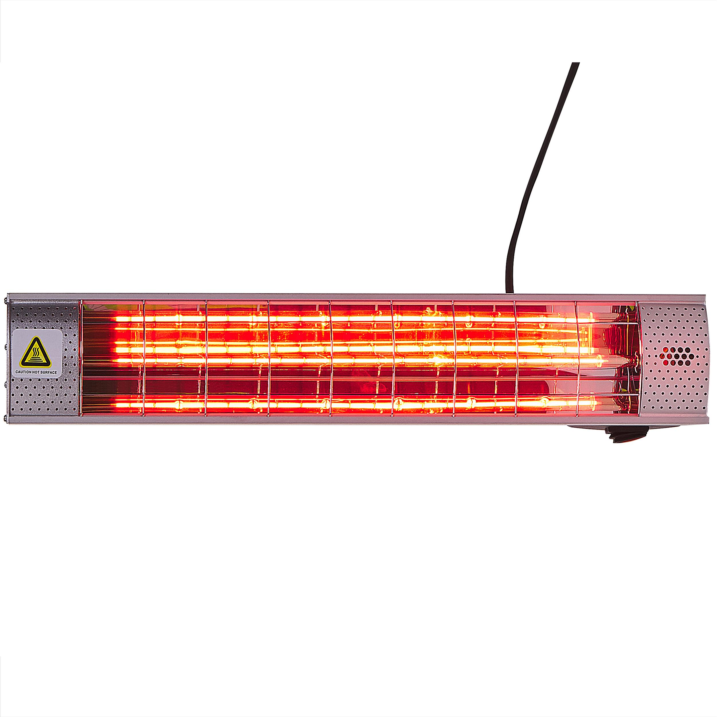 Thumbnail - Beliani, Gartenbeleuchtung, Wandheizstrahler elektrisch Aluminium 2000 Watt silber BROMO (IP55)