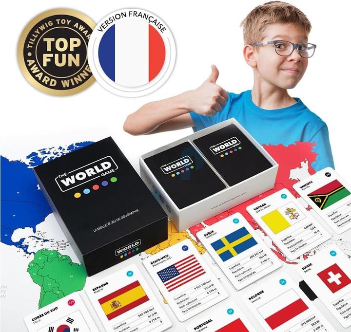 Produktbild The World Game Le jeu de cartes géographiques ultime avec carte du monde - Version française (Französisch)