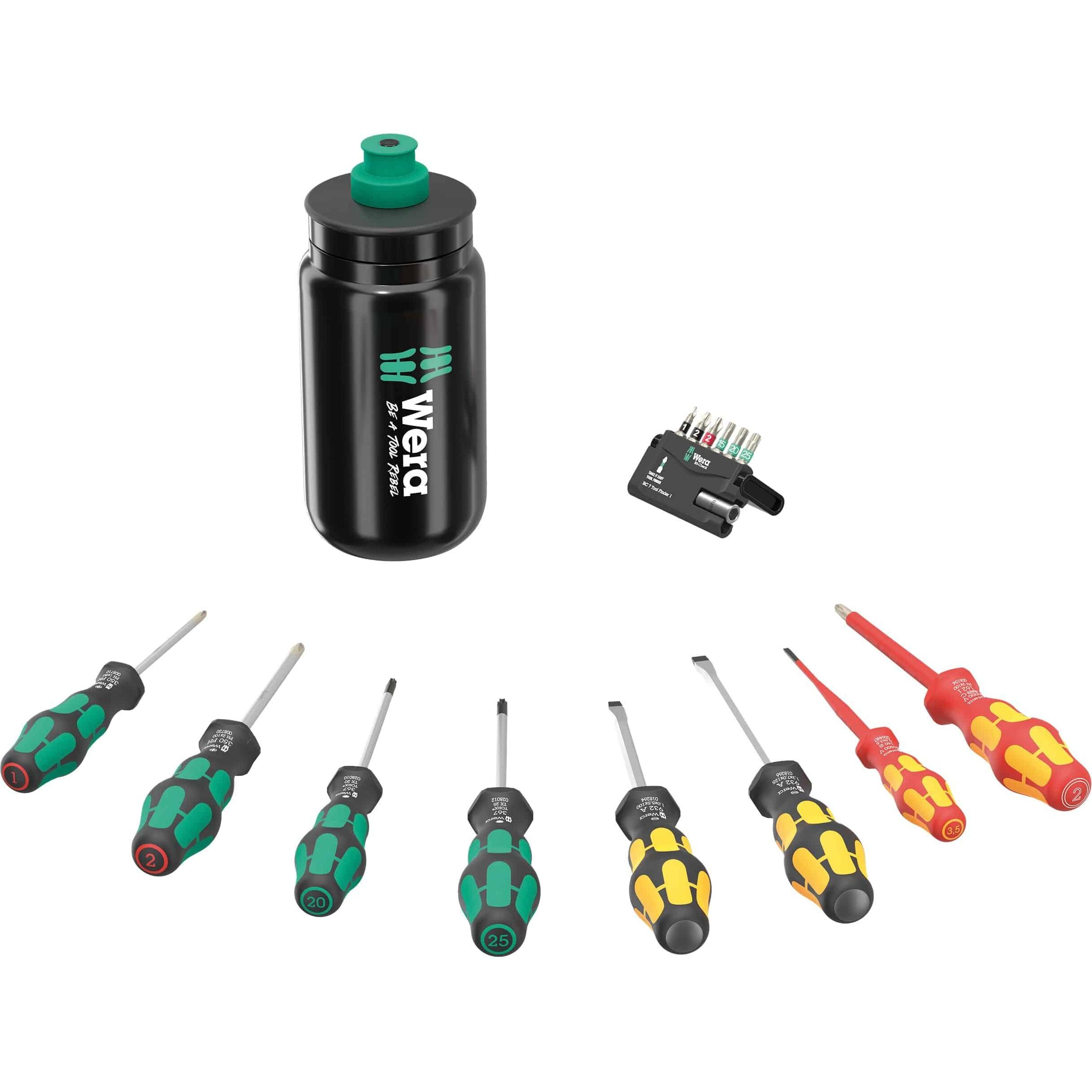 Wera, Schraubenzieher, 9540 Kraftform XL Bottle Set (Pozidriv-Kreuzschlitz (PZ), Schlitz)