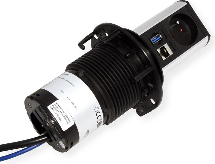 Produktbild Bachmann ELEVATOR 1xUTE 1xUSB 928.00901xCAT6A 0.5m GST18 Aluprofil (1 x, CEE 7/5, CEE 7/3, 0.50 m)