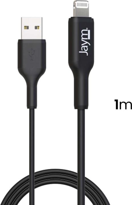 Produktbild Jaym PACK CHARGEUR VOITURE 2 USB-A 12W 12-24V + CABLE USB-A VERS LIGHTNING MFI 1M NOIRS - ®**