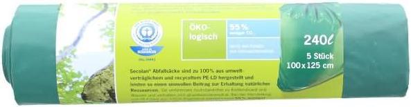 Image du produit Secolan Maxi sacs à déchets (5 x, 240 l)