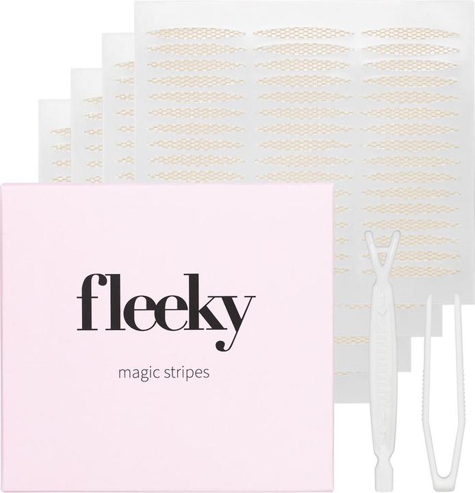 Fleeky Magic Stripes stickers against drooping eyelids