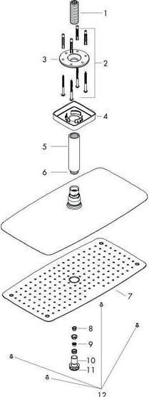 Produktbild hansgrohe HG Kopfbrause RAINDANCE E 360 AIR 1jet DN 15 Deckenans. 100 EcoSm Version chrom (1 Strahlarten, 9 l/min)
