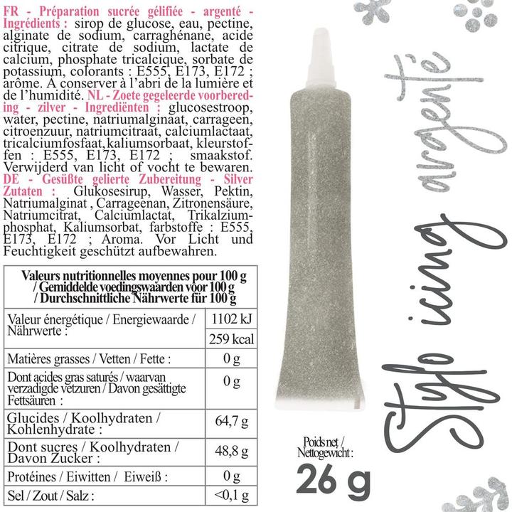 Actual product image ScrapCooking Icing icing stick silver, 26g (1 pcs.)