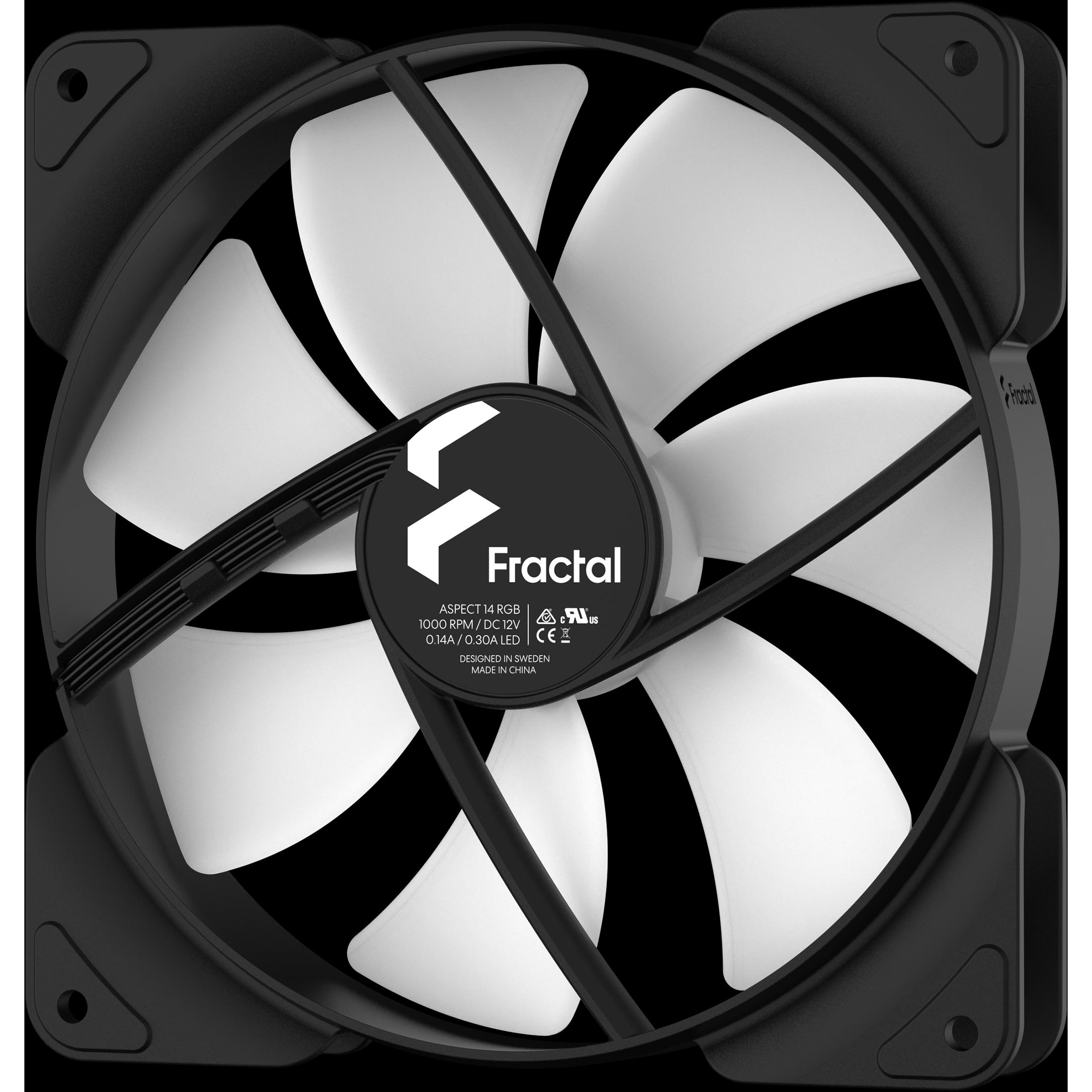 Thumbnail - Fractal Aspect 14 RGB PWM (140 mm, 1 x), PC Lüfter, Schwarz, Weiss