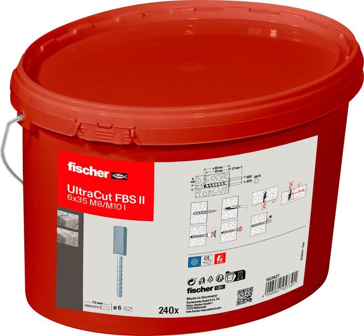 Productafbeelding Fischer Betonschroef UltraCut FBS II 6x35 M8/M10 I emmer (240) (240 Pcs.)