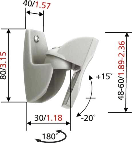 Immagine prodotto Vogels Vlb 500 (1 coppia, Installazione a parete, Perno di rotazione)