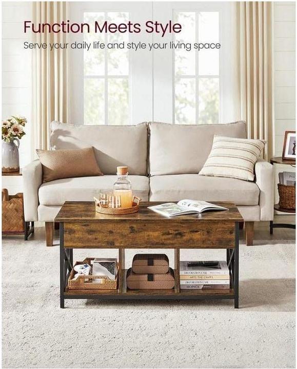 Immagine prodotto Vasagle Couchtisch Industrial 50 x 49 cm, Schwarz, Tiefe