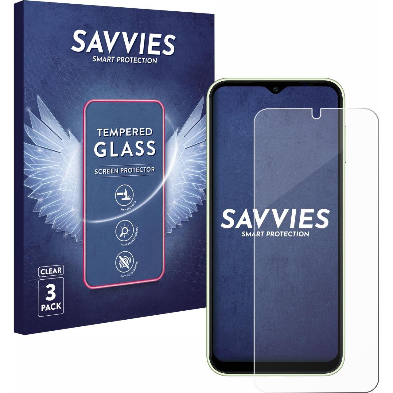 Thumbnail - Savvies Panzerglas Schutzglas Displayschutz (3 Stück, Samsung Galaxy A14 5G), Smartphone Schutzfolie, Transparent