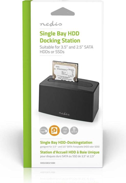 Actual product image Nedis Hard Drive Dock | USB 3.2 Gen1 | USB Type-A | 1 Hard Drive | 2.5 / 3.5 " | USB 3.2 (USB-A)