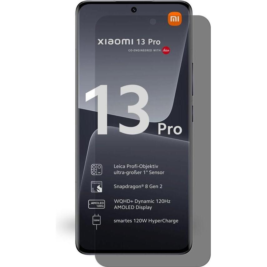 Thumbnail - Protectorking 1x Echtes Tempered 9H Panzerhartglas Blickschutz (1 Stück, Xiaomi 13 Pro), Smartphone Schutzfolie