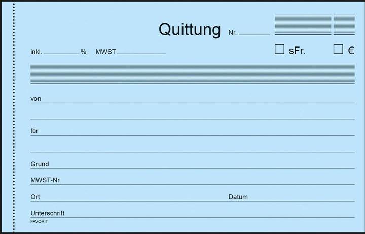 Produktbild Favorit Durchschreibebuch Quittungen mit Selbstdurchschreibepapier (100 x)