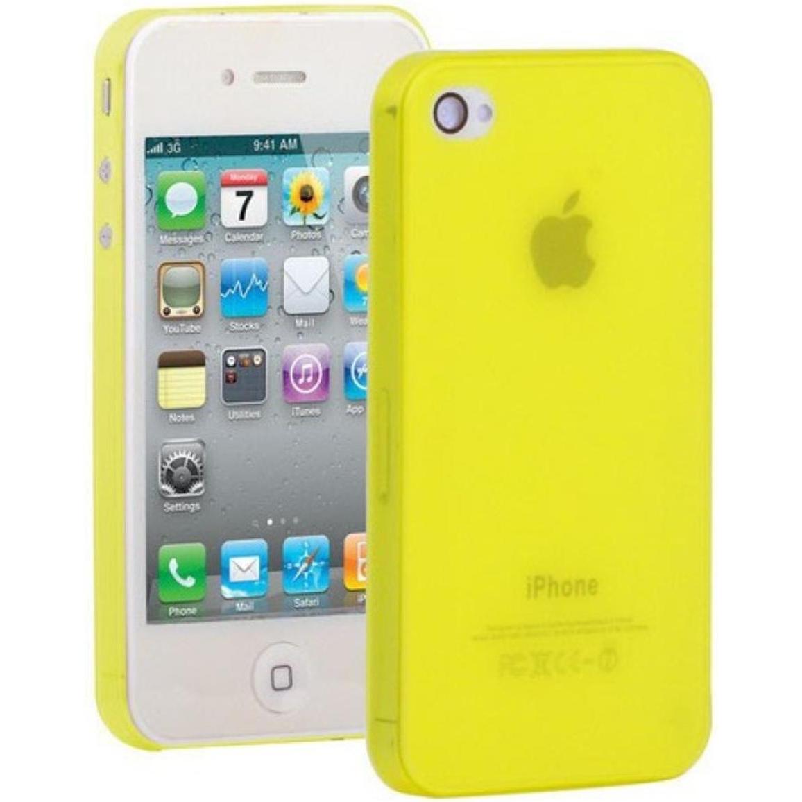Thumbnail - König Design Schutzhülle Case TPU für Handy iPhone 4 & 4S transparent/gelb (Apple iPhone 4, LG G4s), Smartphone Hülle, G...