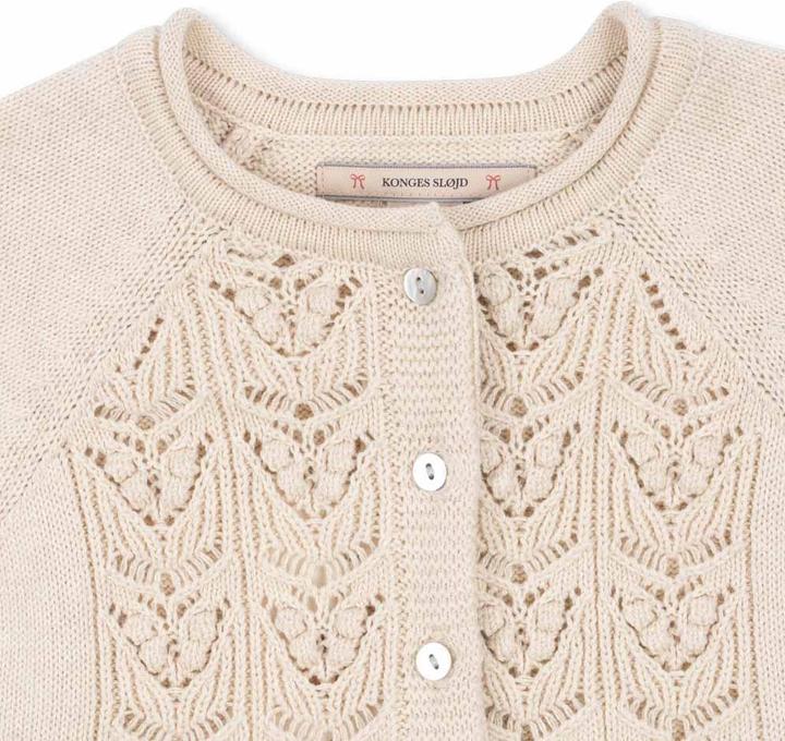 Actual product image Konges Slojd Cabby knitted cardigan Off White Melange (122, 128)
