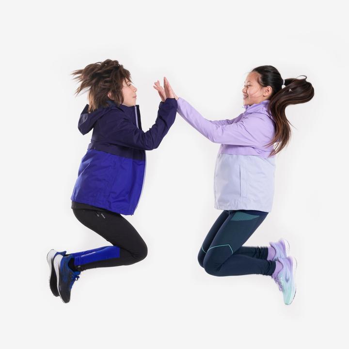 Actual product image Kiprun Children's running jacket 3-in-1 waterproof removable inner jacket - purple (122)