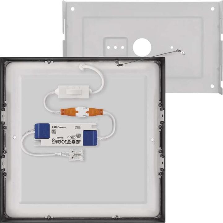 Actual product image Emos Surface-mounted LED light NEXXO, square, black, 21W, with Change CCT (1900 lm)