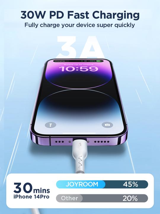 Produktbild Joyroom USB C — Lightning (1 m, USB 3.0, 30 W)