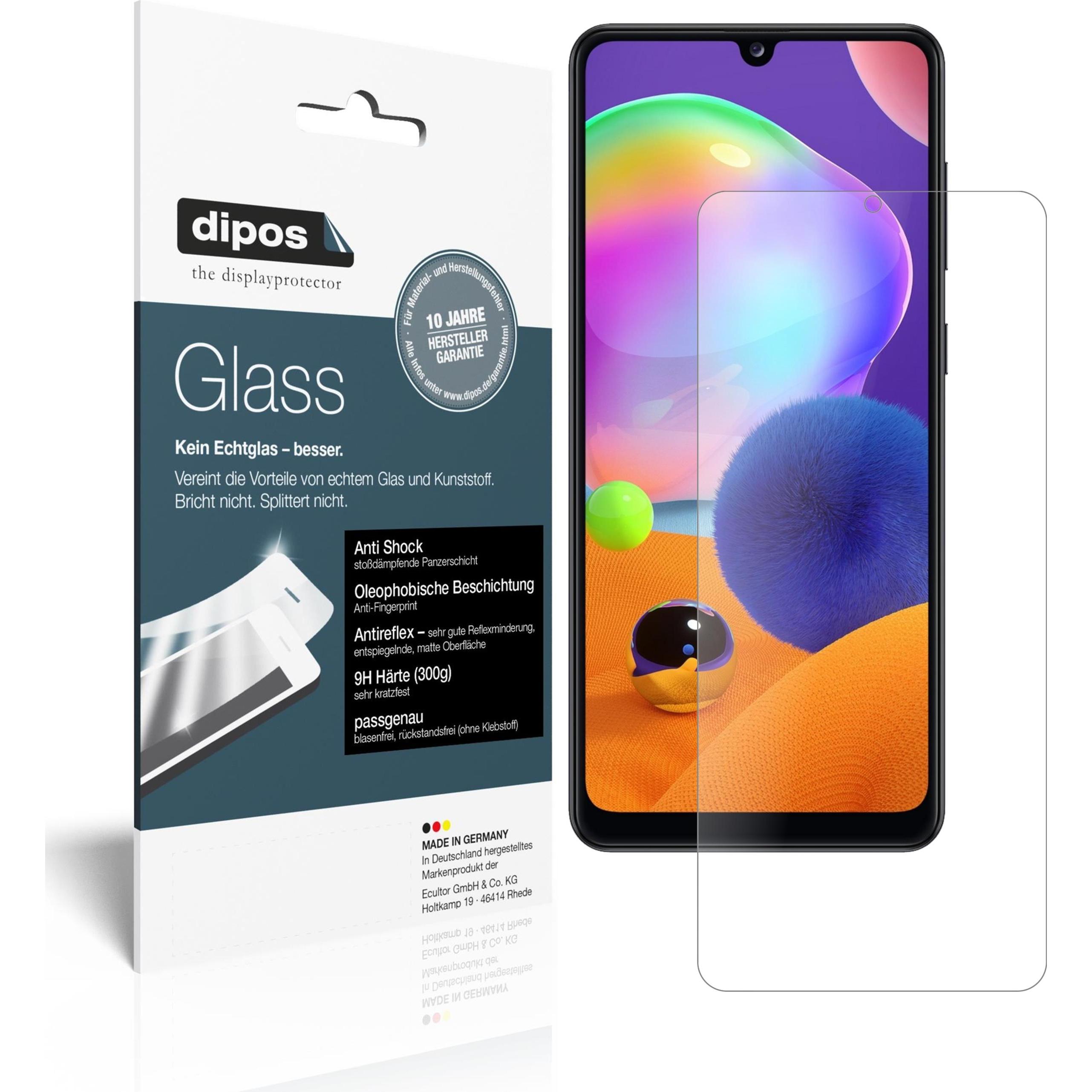 Dipos Displayschutz Anti-Shock (2 Stück, Samsung Galaxy A31), Smartphone Schutzfolie, Transparent