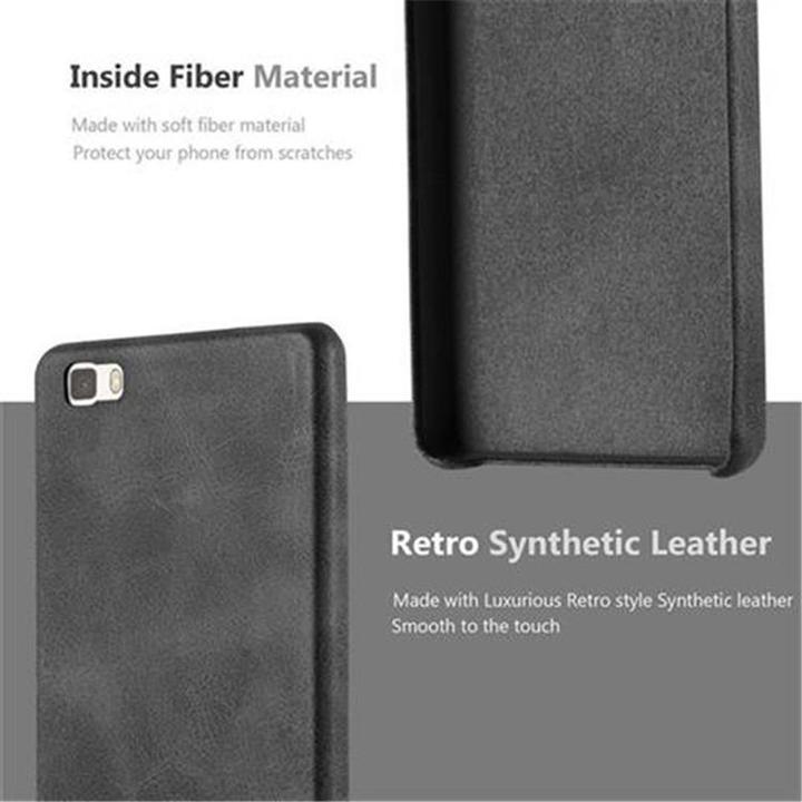 Actual product image Cadorabo Hard cover faux leather with texture (Huawei P8 Lite)