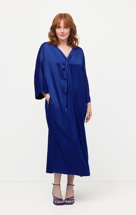 Produktbild Ulla Popken Midikleid, Satin, V-Ausschnitt, Halbarm, Taschen (42, 44)