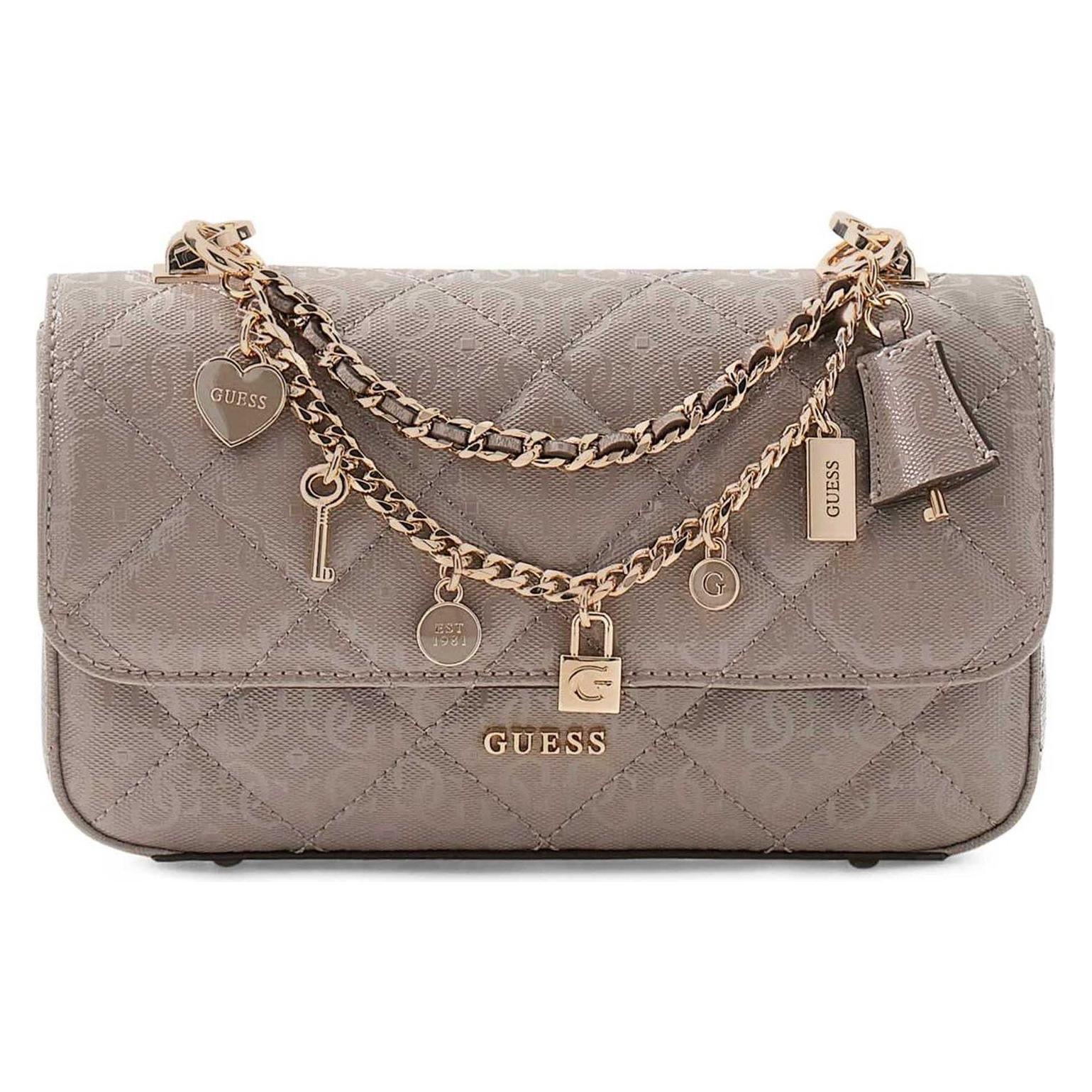 Guess, Damen, Handtasche, Libby Flap Crossbody Bag, Braun
