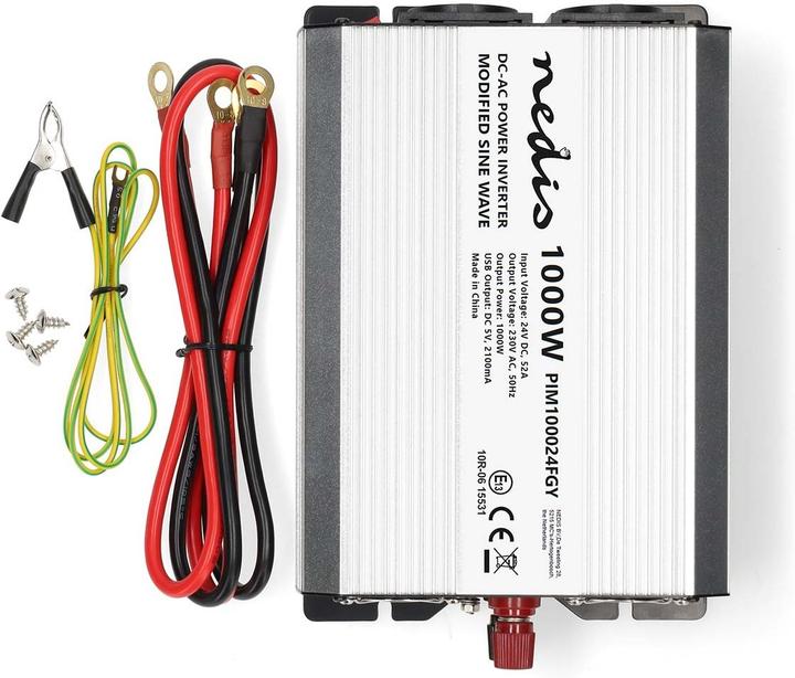 Immagine prodotto Nedis Inverter di potenza a onde sinusoidali modificate - Tensione di ingresso: 24 V DC - Connessione di